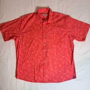 Peter Millar Shark Frenzy Shirt Mens XL Cotton-Stretch Sport Button Down Summer